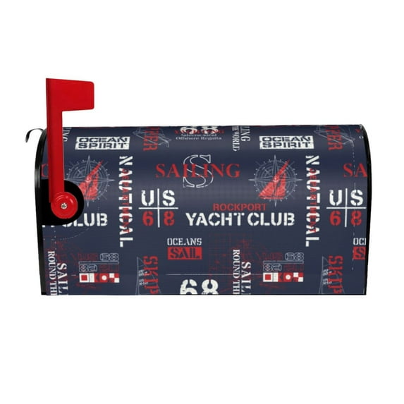 Naloa Nautical Style Sailboat Mailbox Covers Magnetic Post Box Cover Post Letter Box Cover Garden Decor-21x18 in