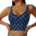 thumbnail image 1 of Naloa Nautical Themed Simple Anchors Sports Bras for Women, High Support Bra with Removable Pads, Comfortable - Medium, 1 of 9