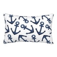 thumbnail image 1 of Naloa Navy Blue Anchor Pillowcase, Throw Pillowcase, Wrinkle-Free, Stain-Resistant with Hidden Zipper for Bedroom Sofa - 16"x24", 1 of 9