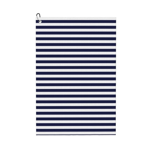 Naloa Navy Blue And White Stripes Golf Towel Golf Gift for Men and Women Golf Towel with Carabiner Clip to Quickly Remove Mud, Dirt and Sweat