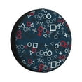 thumbnail image 1 of Naloa Navy Blue Geometric PVC Leather Spare Tire Wheel Cover for Car Truck SUV Camper Trailer Universal Fit many size15 inch, 1 of 6