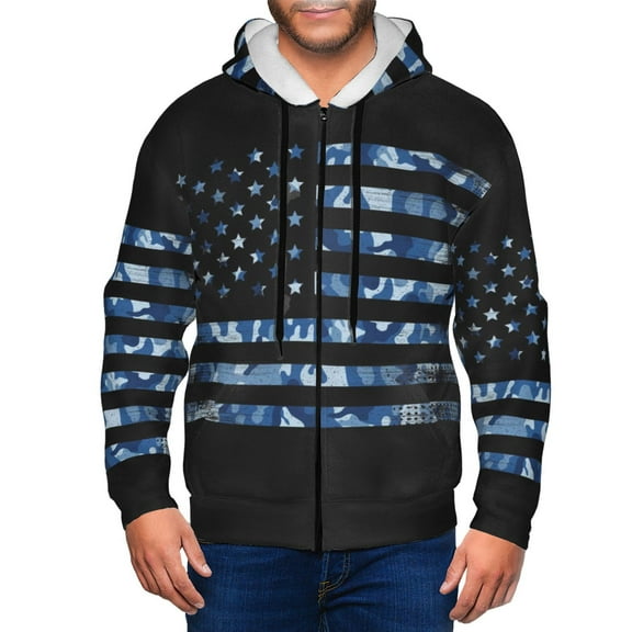 Naloa Navy Camouflage American Flag Men’s Hoodies, Zip up Hoodie, Sweatshirts,Hoodies for Men Sizes S-3XL-Medium