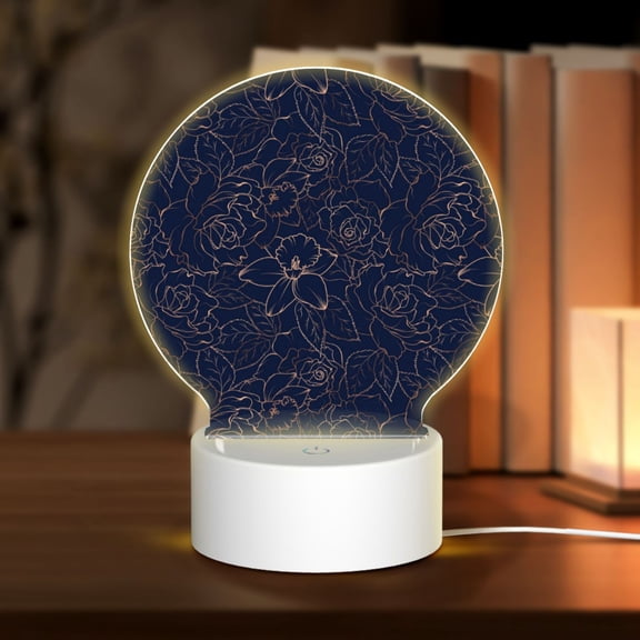 Naloa Navy Dark Blue Acrylic LED Night Light Custom LED Lights Personalized Nightlight Customized Gifts for Family Couples Friends