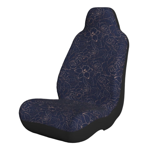 Naloa Navy Dark Blue Car Seat Covers 2PCs Front Car Seat Covers Universal fit for Most Cars SUVs and Trucks - 1