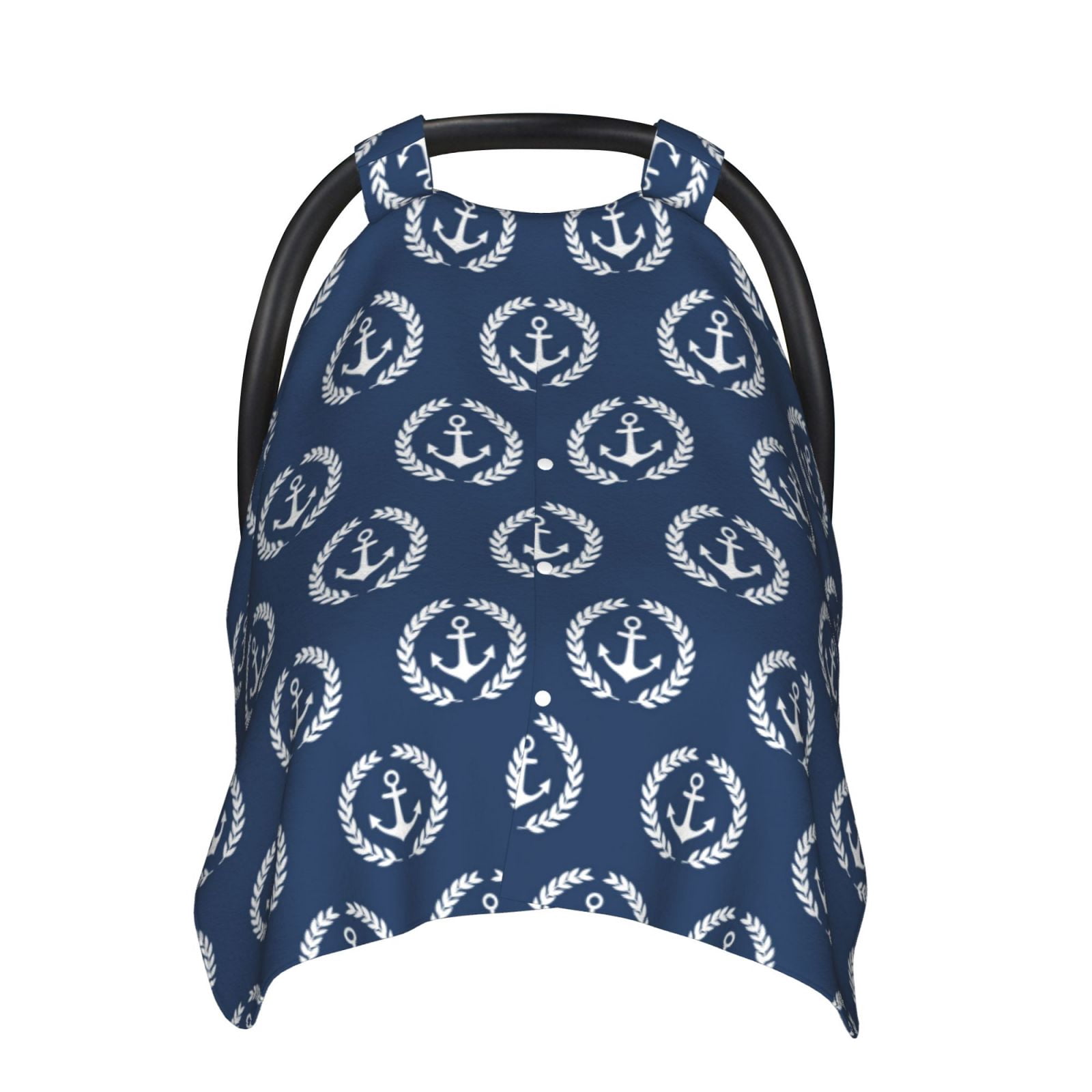 Naloa Navy Nautical Baby Car Seat Cover, Breathable Baby Carrier Cover, Multiuse Baby Carrier Cover & Nursing Breastfeeding Cover
