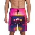 thumbnail image 1 of Naloa Neon Cassette Tape Men's Short Pajama Pants, Pj Shorts, Lounge Comfort Shorts-Medium, 1 of 6