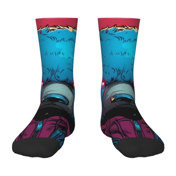 Naloa Neon Cyberpunk Blue Bear Kids Socks Unisex Kids and Toddlers' Crew Socks, ,1 Pairs