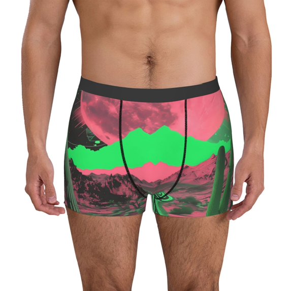Naloa Neon Desert Moon Mens Underwear - Boxers for Men, Mens Boxer Briefs, Classic Briefs for Men-Medium