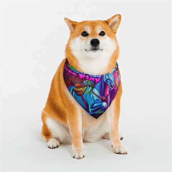 Naloa Neon Free Play Dog Bandana Large and Small-Dog Scarf Bib Handkerchief Accessories for Dogs and Cats(S-L)-Large