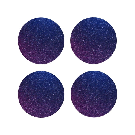 Naloa Neon Glitter Leather Coasters for Drinks, Durable Drink Coasters 4 Set for Tabletop Protection, Luxurious Home Décor and Housewarming Gift ( {designName})Round Shape
