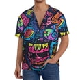 thumbnail image 1 of Naloa Neon Graffiti Urban Art Men's Loose Fit Cuban Collar Short-Sleeve Shirt, Hawaiian Shirts, Mens Shirts Casual for Everyday Wear Outings-Medium, 1 of 5
