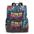 thumbnail image 1 of Naloa Neon Graffiti Urban Art Print Leather Backpack Purse for Women and Ladies,Shoulder Travel Daypacks Bags,Laptop Backpack for Women, 1 of 4