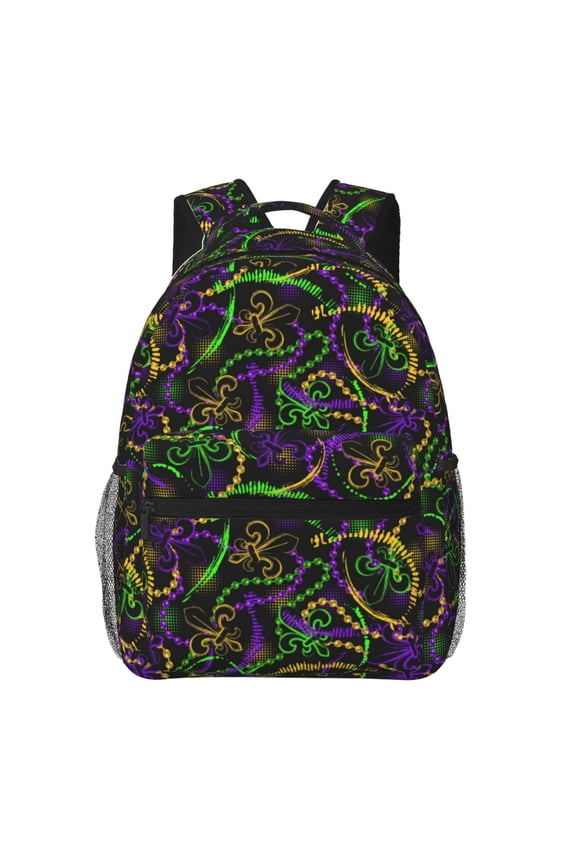 Neon Mardi Gras Print Solid Color Tie Formal Necktie for MenSuitable for business, daily life, work