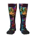 thumbnail image 1 of Naloa Neon Psychedelic Giraffe Knee Socks, High Socks Long Stretchy Sock Women Knee High Stocking, Long Socks for Women, 1 of 6
