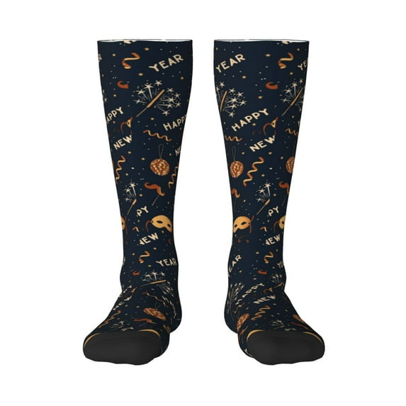 Naloa New Year Thigh High Socks Extra Long Stretchy Sock Women Over Knee High Opaque Stocking Daily Wear