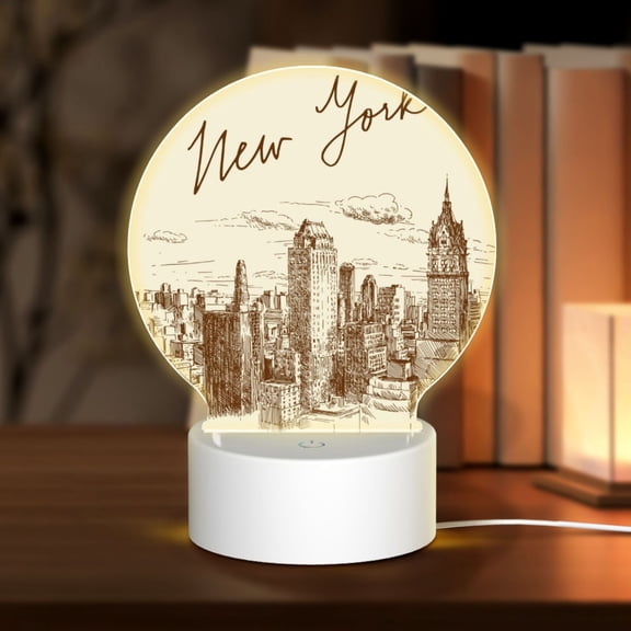 Naloa New York Acrylic LED Night Light Custom LED Lights Personalized Nightlight Customized Gifts for Family Couples Friends