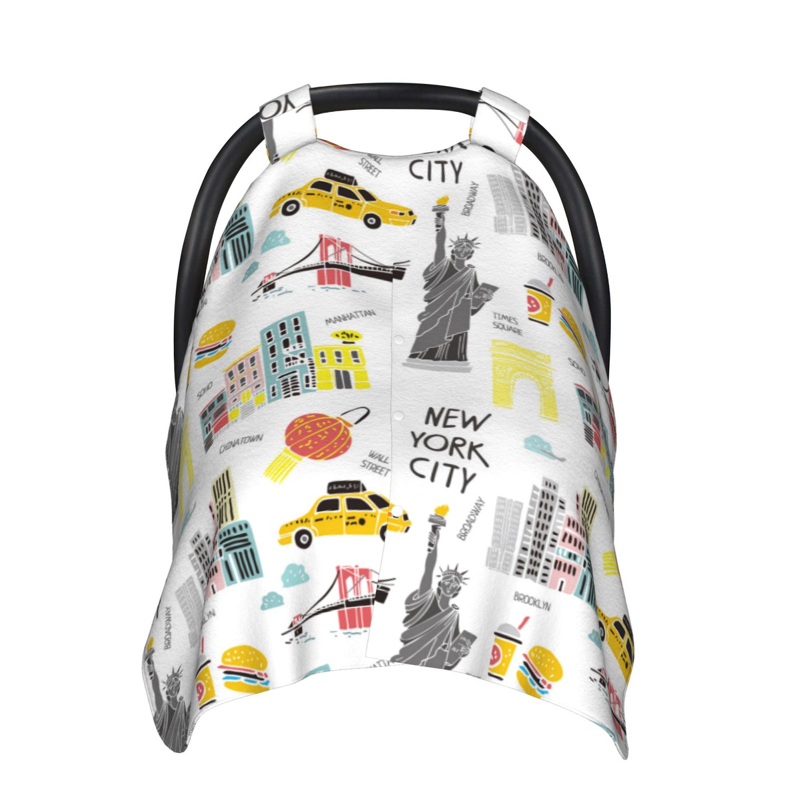Naloa New York Baby Car Seat Cover, Breathable Baby Carrier Cover, Multiuse Baby Carrier Cover & Nursing Breastfeeding Cover