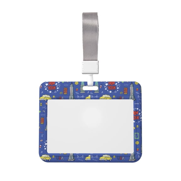 Naloa New-York City Card Badge Holder Work Badge Sleeve for Office, School, Factory, ID Credit Cards, Driver Licenses and Passes
