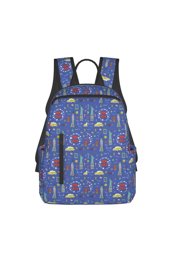 New-York City Print Lightweight DayBackpack Suitable for school, work, shopping, travel, etc.