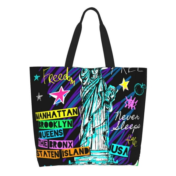 Naloa New York City Tote Bag for Women Large Capacity Shoulder Bag for College Work Travel Shopping