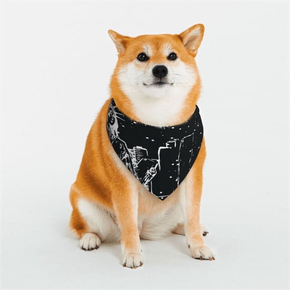 Naloa New York City1 Dog Bandana Large and Small-Dog Scarf Bib Handkerchief Accessories for Dogs and Cats(S-L)-Medium