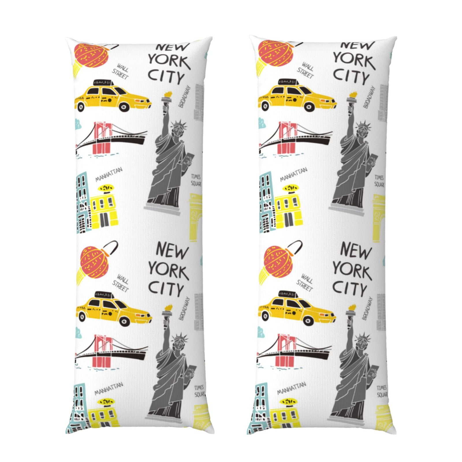 Naloa New York Super Soft 20x60 Body Pillow Case,Long Side Hidden