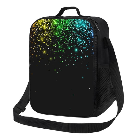 Naloa Night Rainbow Sparkles Lunch box Lunch bag for men women Large capacity Lunchbox Insulated Lunch bag Lunch box cooler