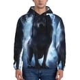 thumbnail image 1 of Naloa Night Scene of Wolves Men's Casual Hooded Collar Drawstring Hoodies Pullover Sweatshirts Casual Long Sleeve Shirts-4X-Large, 1 of 7