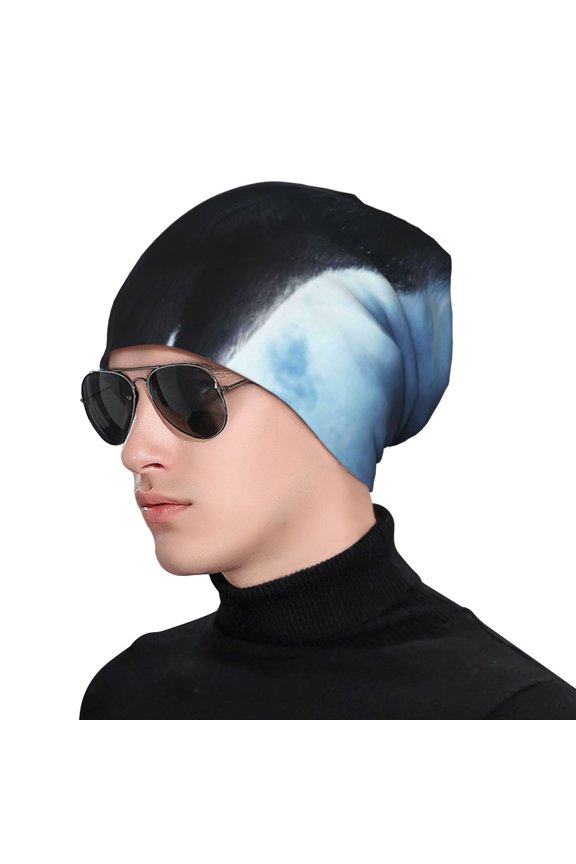 Night Scene of Wolves Soft Beanie Hat, Knit Beanie Daily Beanie in Fine Knit for Women Men Winter Travel, Outdoor