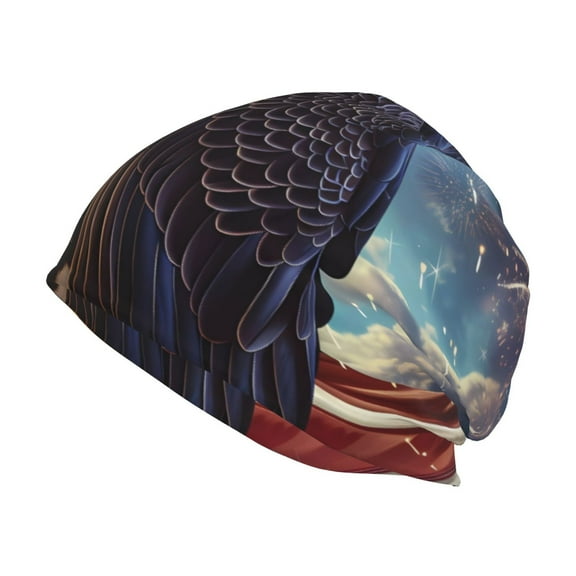 Naloa Night Sky Bald Eagle Beanie for Men Women Knitted Unisex Winter Hat Beanies Cap Knit Cuffed Beanies Hats