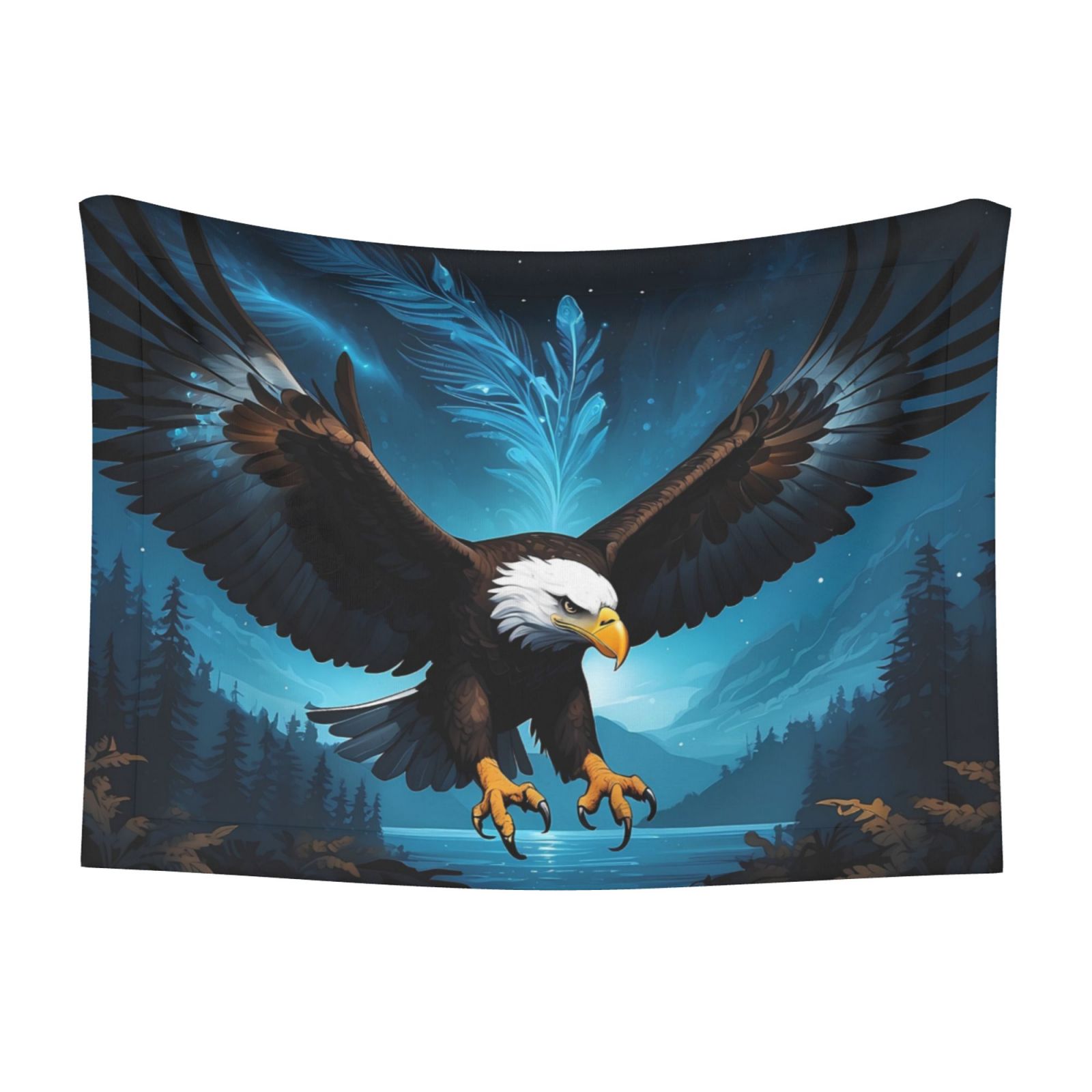 Naloa Night Sky Forest Bald Eagle Dog Blanket, 3 Sizes Cat Blanket for Indoor Cats Large Medium Small Dog Gifts-Medium