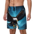 thumbnail image 1 of Naloa Night Sky Forest Bald Eagle Print Men Swim Trunks with Compression Liner ,Board Shorts,Men's Swim Shorts with Drawstring and Elastic Waistband-Large, 1 of 6