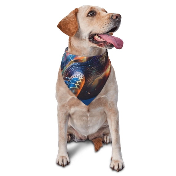 Naloa Night Sky Turtle Dog Bandanas 1PC Washable Triangle Dog Scarfs Premium Durable Fabric, for Small Medium Large Dogs and Cats