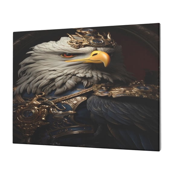 Naloa Noble Style Bald Eagle Print Canvas Picture,Wall Pictures, Modern Decorative Poster,Art Prints for Bedroom, Toilet, 40 x 30 cm, Built-in Wooden Frame