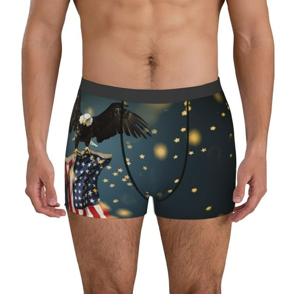 Naloa North American Bald Eagle Mens Underwear - Boxers for Men, Mens Boxer Briefs, Classic Briefs for Men-X-Large