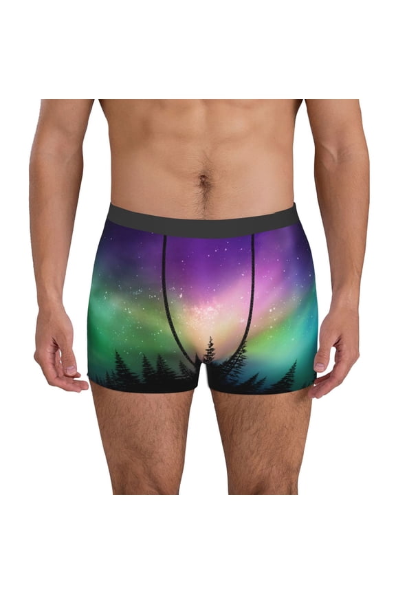 Northern Lights Mens Underwear - Boxers for Men, Mens Boxer Briefs, Classic Briefs for Men-Large