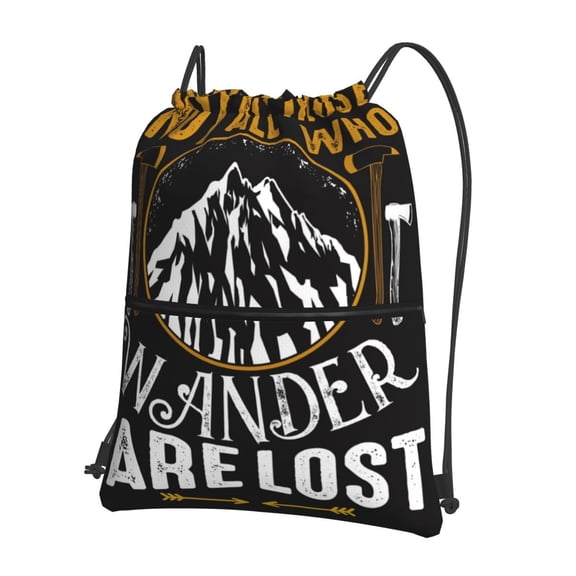 Naloa Not All Those Who Wander Are Lost 1 Drawstring Backpack String Bag Cinch Water Resistant for Gym Shopping Sport Yoga