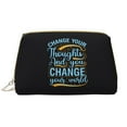 thumbnail image 1 of Naloa Not All Those Who Wander Are Lost 2 Leather Makeup Bag for Purse Travel, Portable Small Cosmetic Organizer for Women and Girls, Make up Bag with Zipper, 1 of 8
