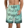 thumbnail image 1 of Naloa Not All Those Who Wander Are Lost1 Men's Beach Shorts, Surfing shorts, Swim trunks, Quick Dry Swim Trunks for Surfing Beach Fun - 3X-Large, 1 of 9