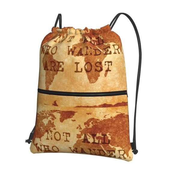 Naloa Not All Those Who Wander Are Lost2 Drawstring Backpack String Bag Cinch Water Resistant for Gym Shopping Sport Yoga