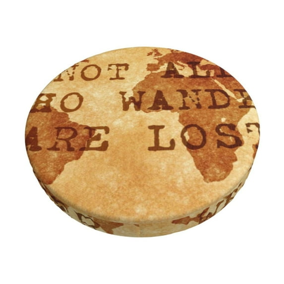 Naloa Not All Those Who Wander Are Lost2 Round Bar Stool Cushion Cover 12-14 inch, Fits Kitchen, Office, Restaurant Chairs - 14 inch