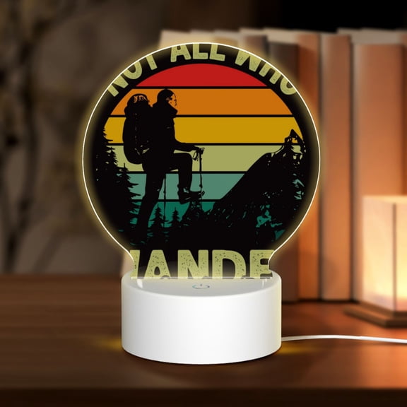Naloa Not All Who Wander Are Lost 1 Acrylic LED Night Light Custom LED Lights Personalized Nightlight Customized Gifts for Family Couples Friends