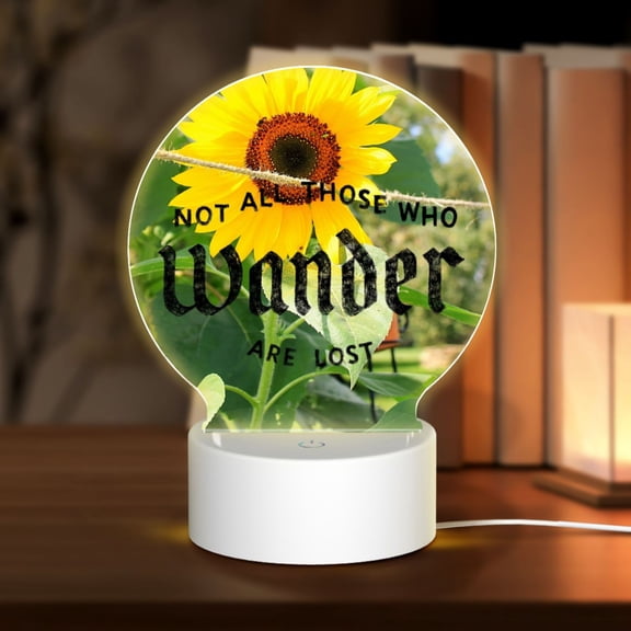 Naloa Not All Who Wander Are Lost Acrylic LED Night Light Custom LED Lights Personalized Nightlight Customized Gifts for Family Couples Friends