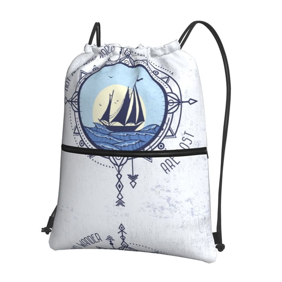Naloa Not All Who Wander Are Lost2 Drawstring Backpack String Bag Cinch Water Resistant for Gym Shopping Sport Yoga