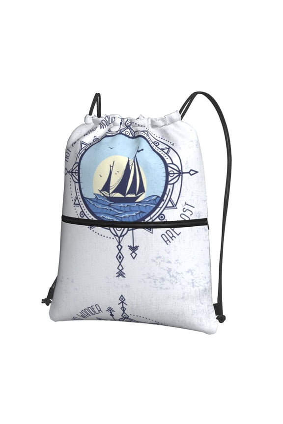 Not All Who Wander Are Lost2 Drawstring Backpack String Bag Cinch Water Resistant for Gym Shopping Sport Yoga