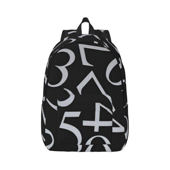Naloa Numbers Canvas Backpack for Men Women Rucksack Casual Travel Daypack College Tote Satchel Bookbag for Teens-Small