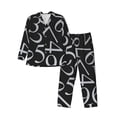 thumbnail image 1 of Naloa Numbers Men’s Pajamas Set - Long Sleeve Button Down Sleep Shirt and Pajama Bottoms Sleepwear Set-X-Large, 1 of 7