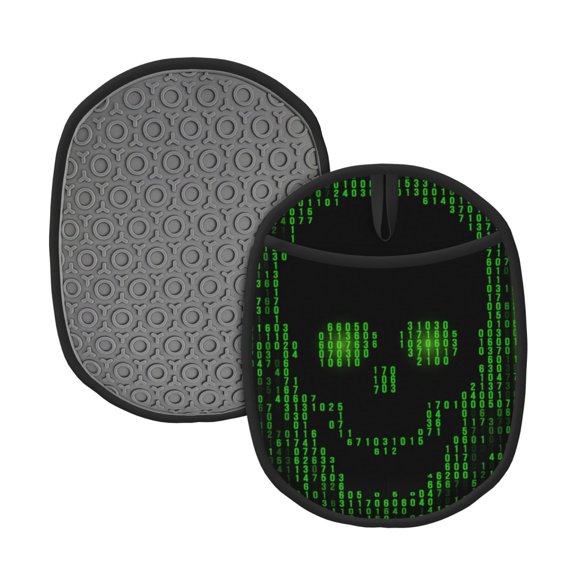 Naloa Numbers Skull Silicone Pot Holders, Oven Mitts Heat Resistant Hot Pads, Non Slip Pot Holder for Kitchen Baking and Cooking 9.4 x 7.5 Inches