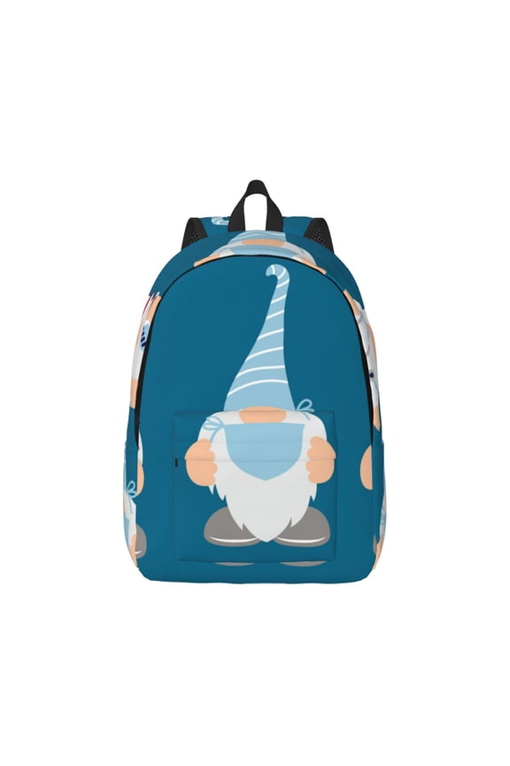 Nurse Doctor Gnomes Canvas Backpack for Men Women Rucksack Casual Travel Daypack College Tote Satchel Bookbag for Teens-Small