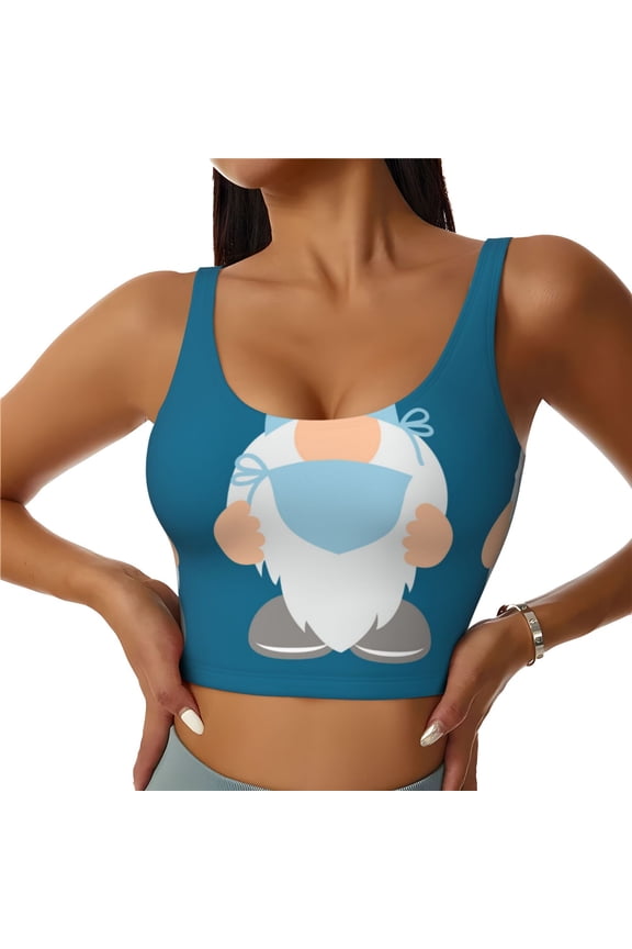 Nurse Doctor Gnomes Sports Bras for Women, High Support Bra with Removable Pads, Comfortable - Large